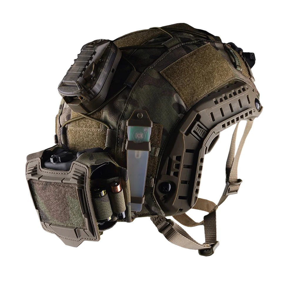 Tactical Helmet Battery Pouch for Battery Box and Compatible Velcro for Hunting and Shooting Helmets