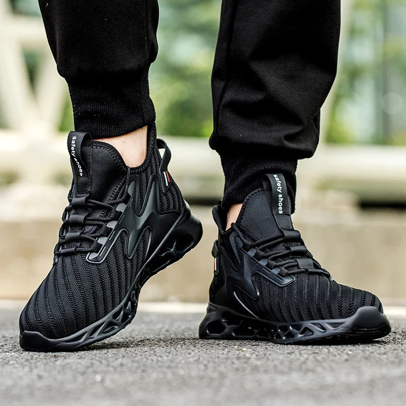 Lightweight Fashion Men Work Safety Shoes Anti-smashing Steel Toe Cap Construction Indestructible Boots Sneakers Male Footwear
