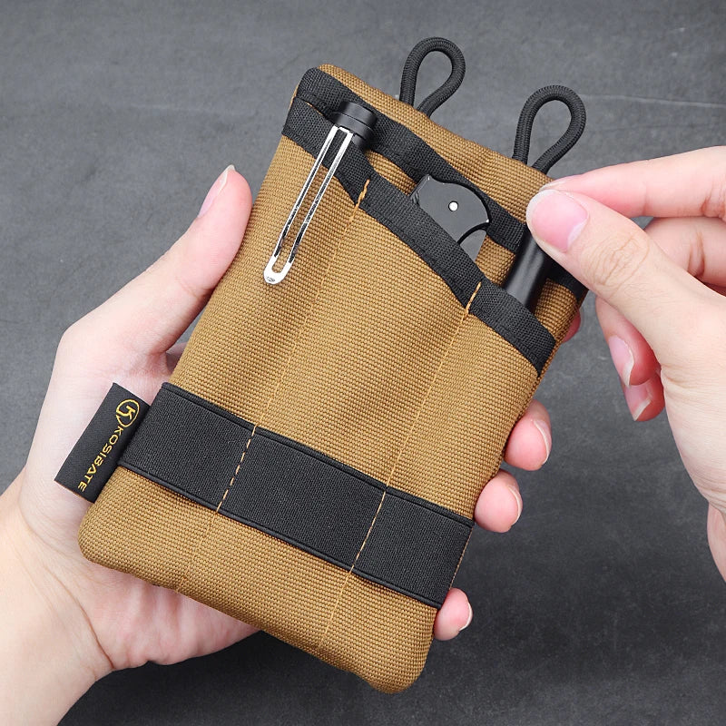 Tactical EDC Pouch Mini Wallet Card Key Holder Pouch Belt Waist Pack Camping Hiking Hunting shooting Outdoor Portable Coin Purse