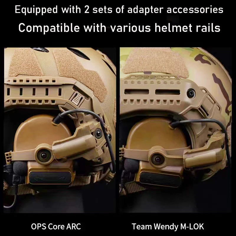 Tactical Headphone Holder, Helmet Rail Mounting Headphone Base, Military Helmet Headphone Adapter, for C2, C3, C5 Headsets