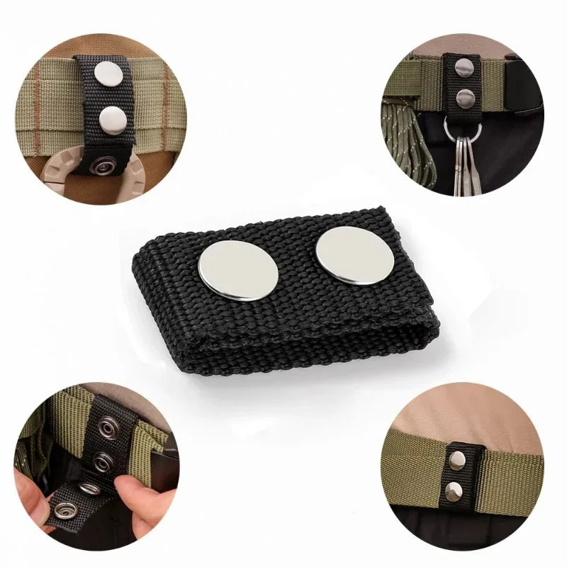 4pcs Adjustable Thickened Tactical Belt Buckle Police Military Accessories Double Snap Buckle Nylon Tactical Belt Loop Retainer