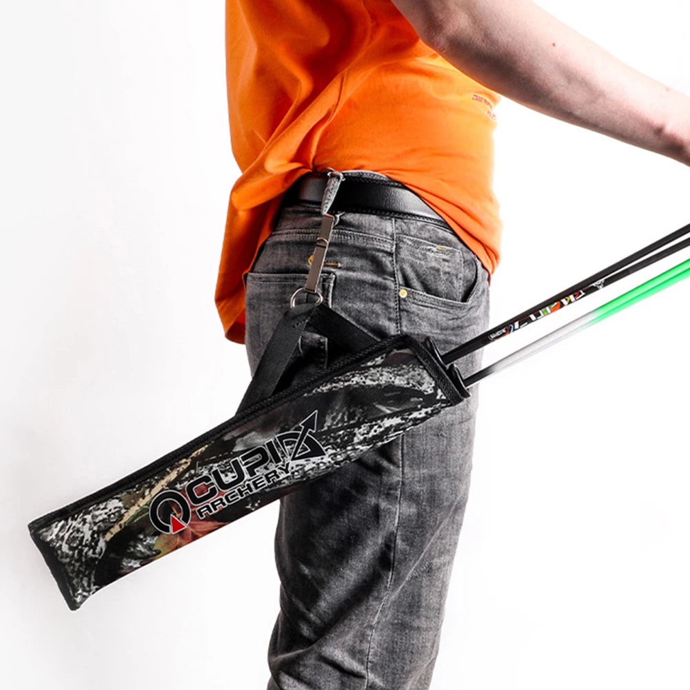 Oxford Cloth Double Tube Arrow Quiver Arrow Bag Waist Hanging Archery Arrow Holder Storage Carrying Pouch Outdoor Accessories