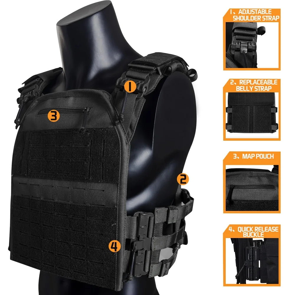 EMERSONGEARS VT06 New Arrive 1000D Nylon laser cutting Modular lightweight low profile tactical vest Run and Gone vest