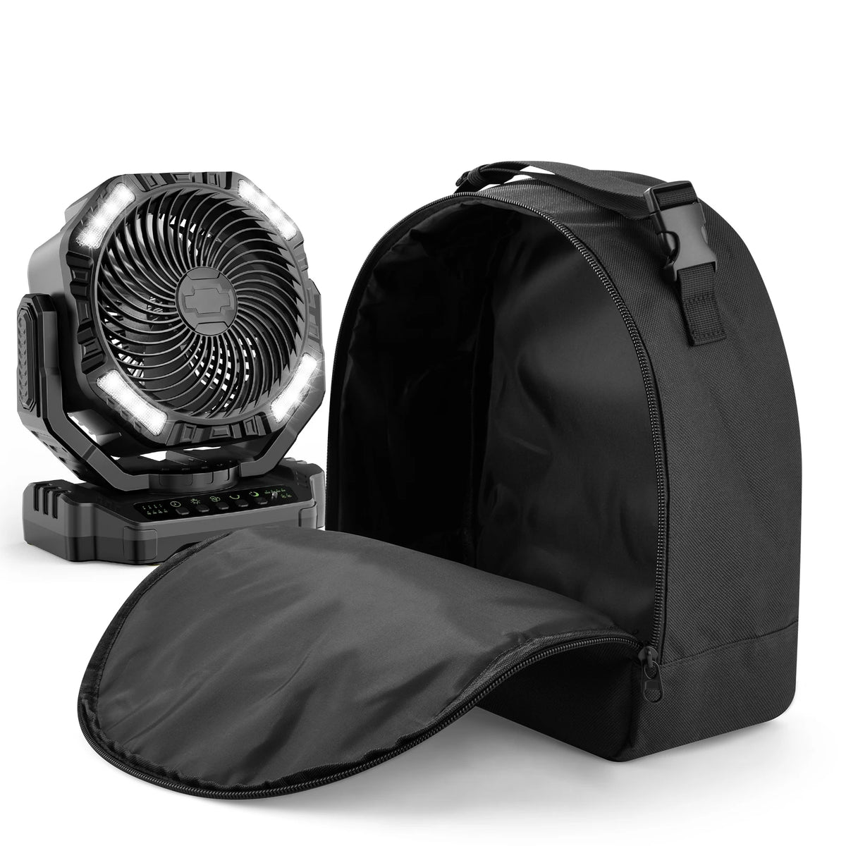 600D Oxford Cloth Storage Bag Large Opening Design Suitable for Most Rechargeable LED Camping Fans on The Market