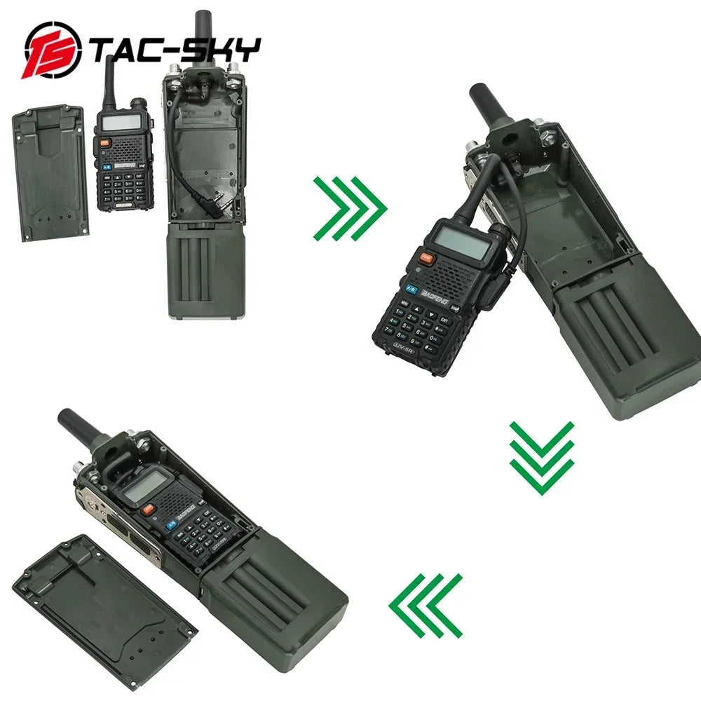 TAC-SKY PRC 163 Radio Dummy Case for Baofen UV5R UV-82，PRC163 Non-Functional Walkie Talkie Model for Tactical Headphones U94 Ptt