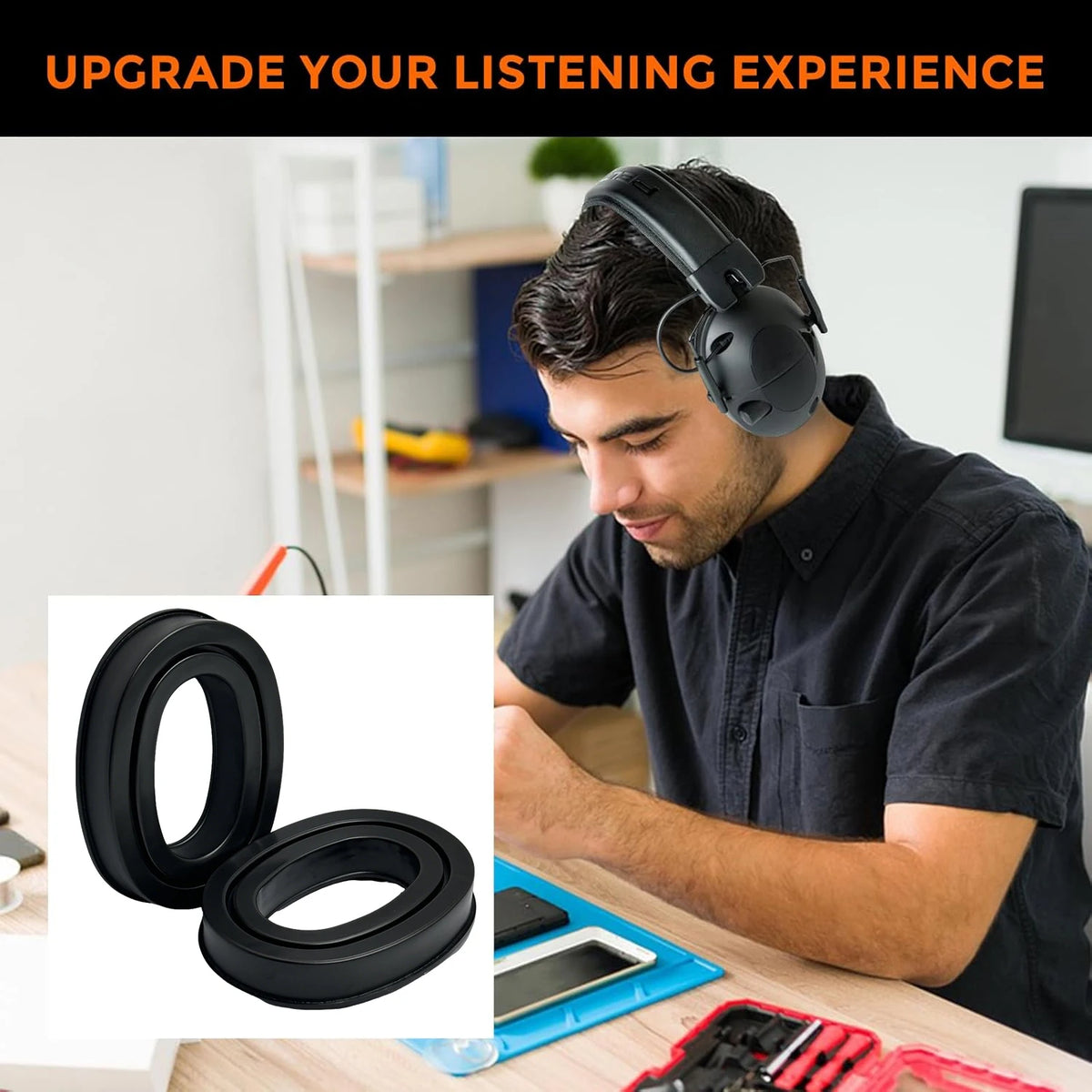NEW Tactical Earmuffs Gel Ear Pad for 3M Peltor Self-Adhesive & Cooling Replacement Ear Cushions Noise Reducing,Comfortable