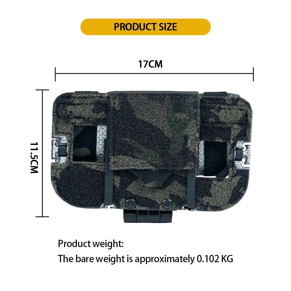 BOOIU Carbon Fiber MOLLE Foldable Navigation Board Tactical Vest Chest Phone Holder Mount Airsoft Hunting Outdoor Gear