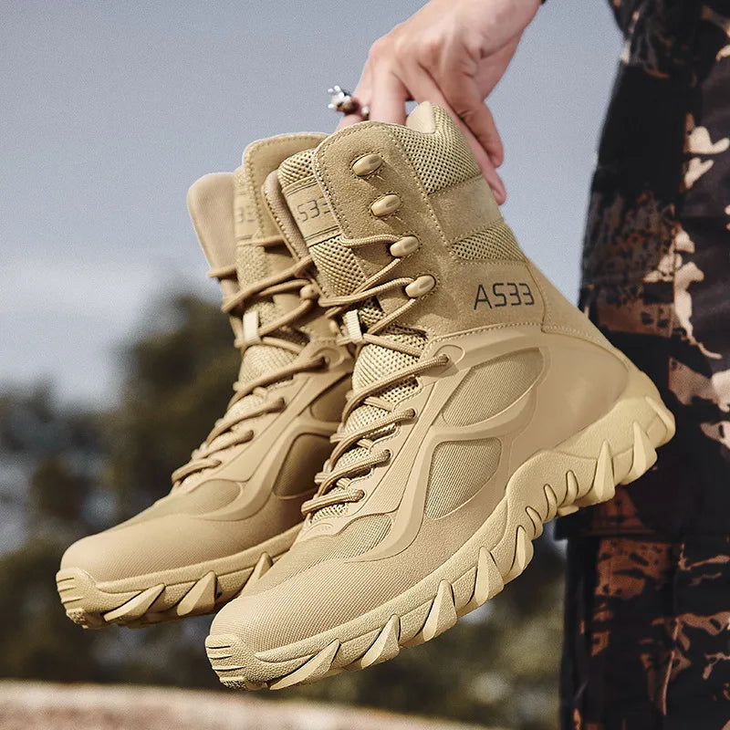 Lynjacye Large Size 47 46 Breathable Tactical Boots Special Forces Outdoor Hiking Wear-resistant Training Shoes Hunting Boots