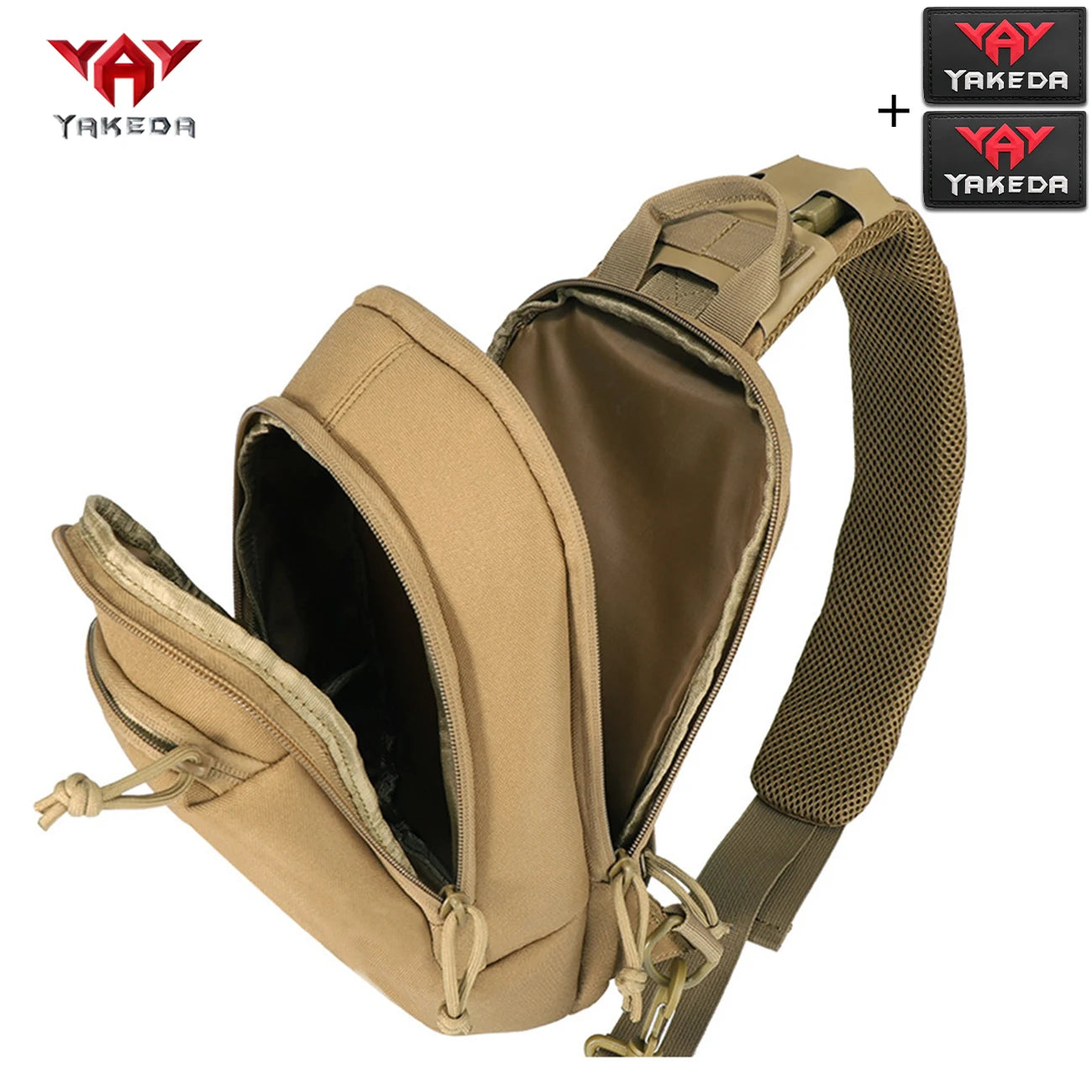 YAKEDA shoulder strap adjustable length single shoulder lightweight chest bag with multiple layers and double zippers design