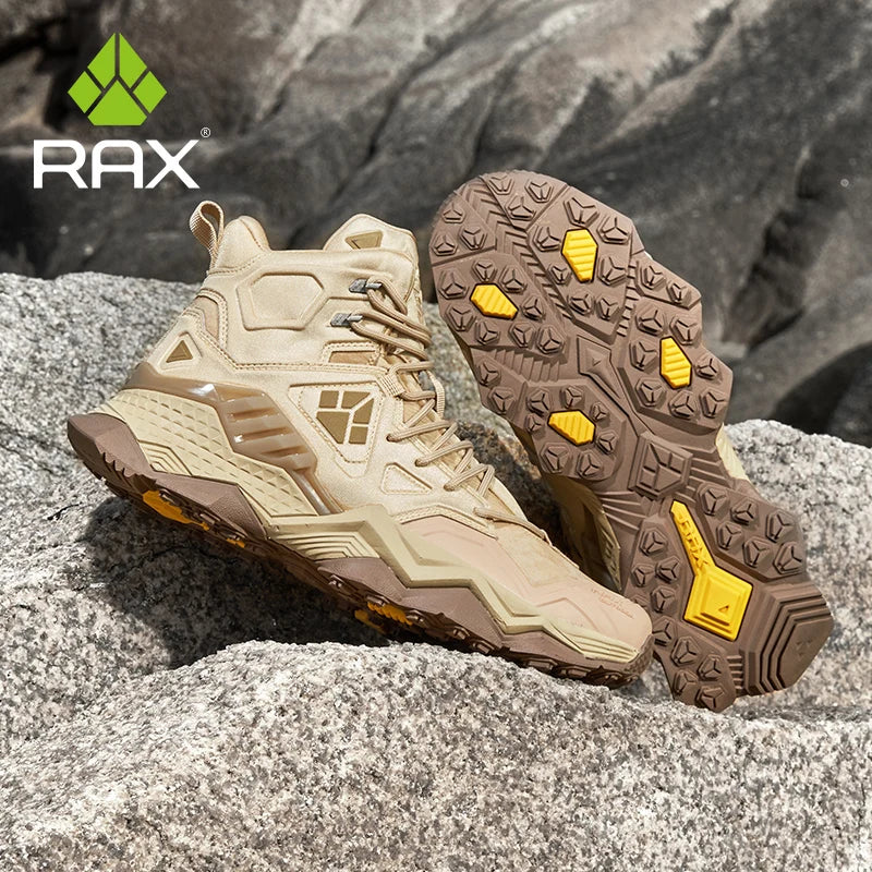 RAX Hiking Boots Men Waterproof Winter Snow Boots  Lightweight Trekking Shoes Warm Outdoor Sneakers Mountain Boots Men