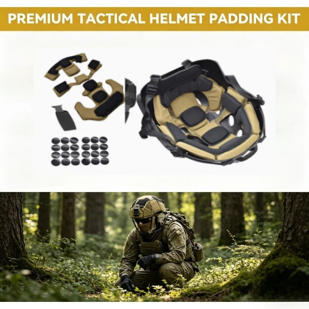 Tactical Airsoft Helmet Padding Kit Replacement Helmet Liner System Protective Cushion Mat fit Fast MICH ACH Helmet