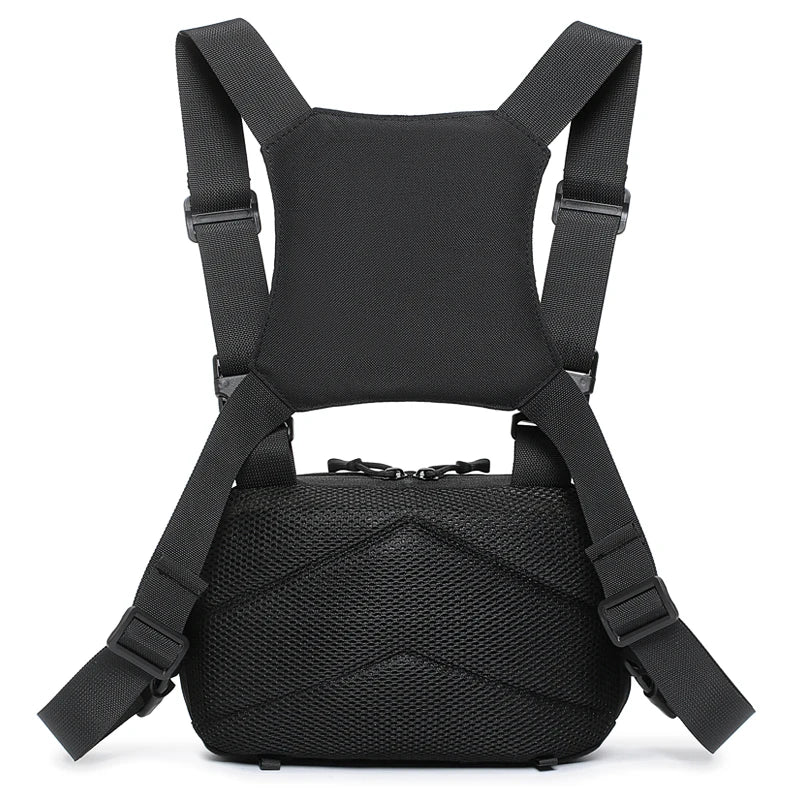 Tactical Chest Pack  MOLLE Webbing System  Zipper Closure, Breathable, Outdoor Hiking