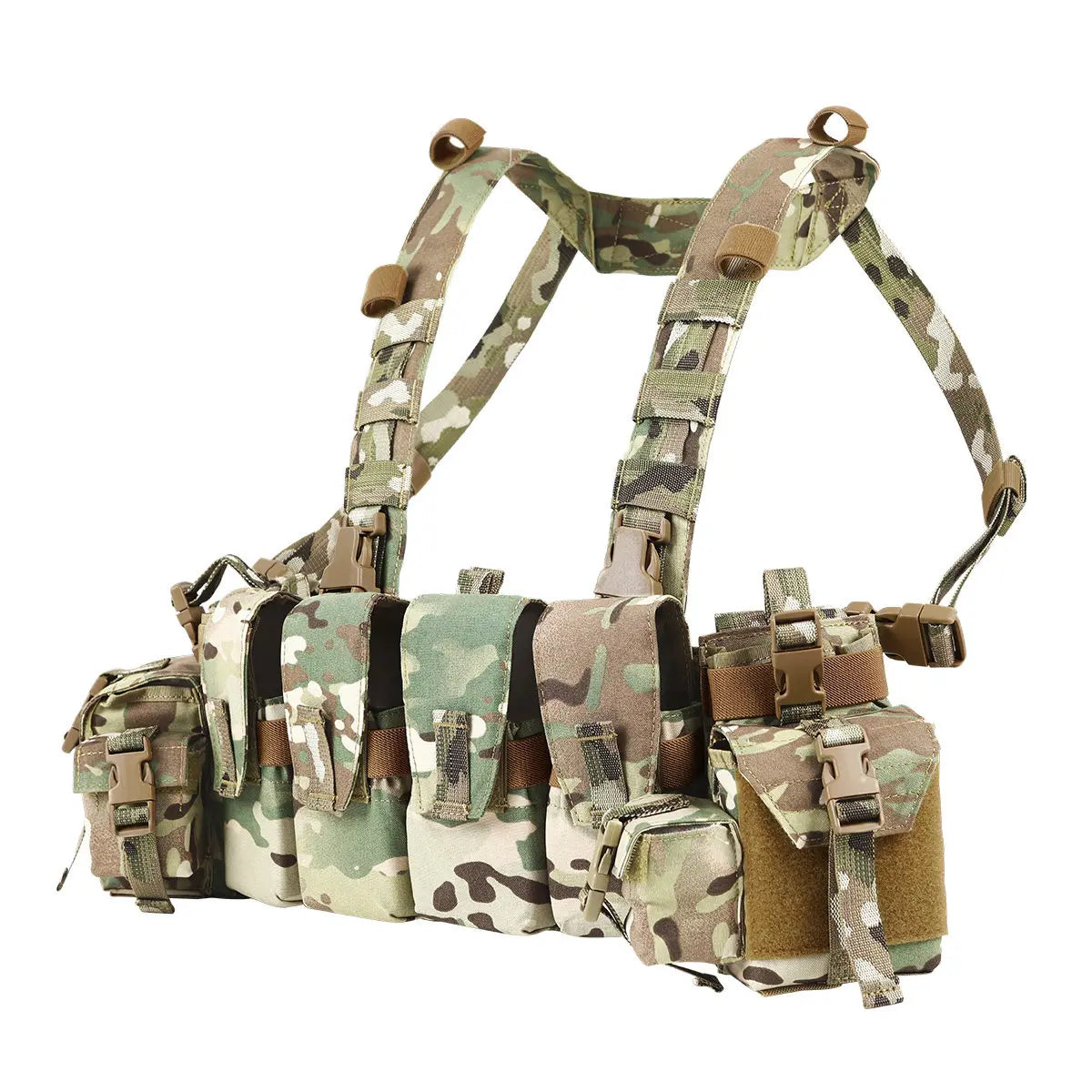 Recce Lightweight Tactical Chest Rig Multicam Modular Recon Vest Airsoft Paintball Hunting Military Load Bearing Gear