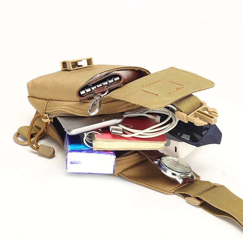 Outdoor Small Anti-theft Camouflage Chest Bag Hiking Crossbody Bag Nylon Hunting Fishing Camping Cycking Shoulder Bag