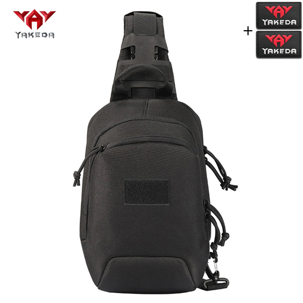 YAKEDA shoulder strap adjustable length single shoulder lightweight chest bag with multiple layers and double zippers design