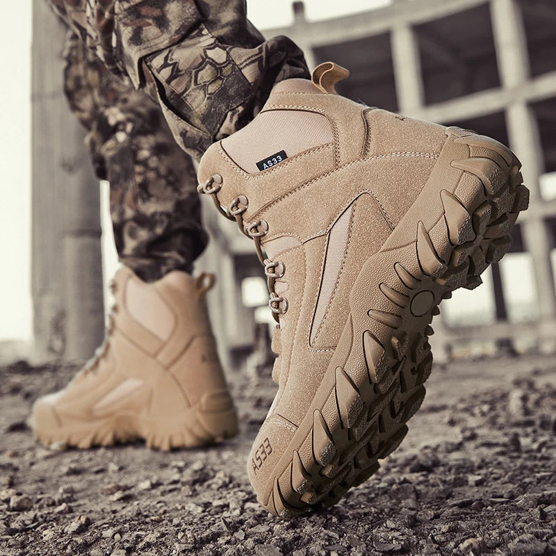 Brand Men Tactical Boots Military Plus Size Hunting Boot Motorcycle Outdoor Ankle Hiking Shoes Waterproof Casual Climbing Shoes