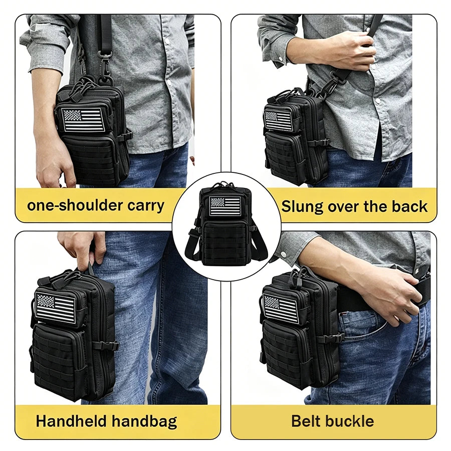 Multi functional portable carry on bag with 4 different carrying methods, large capacity outdoor waist bag