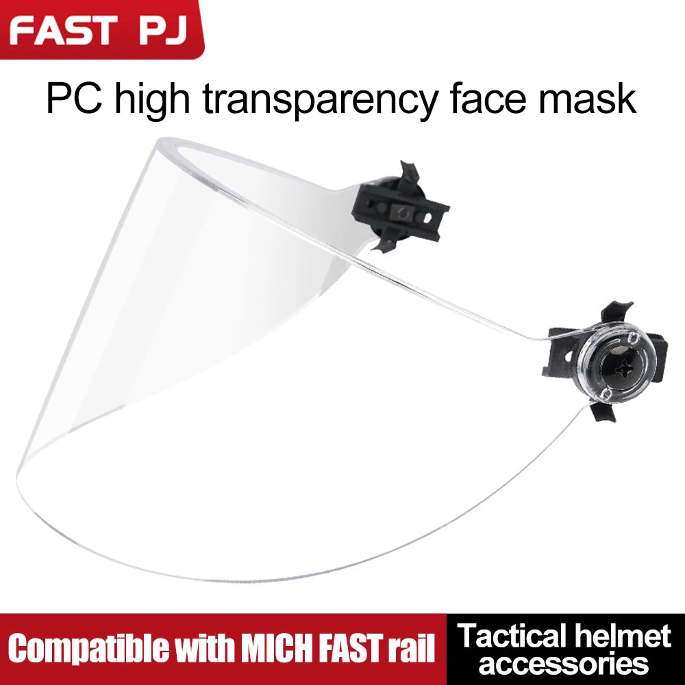 FAST/MICH Tactical Helmet Goggles - PC Clear Protective Visor, Rail-Mounted for IBH Protective Helmet