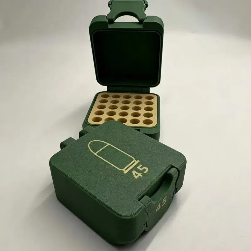Mini Ammo Storage Box Empty Bullet Case 1Pc Compact Desktop Organizer Collectible Gift For 9mm .22WMR Shooting Enthusiasts