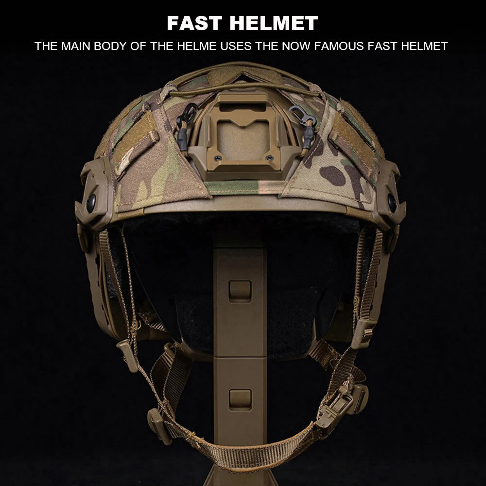Tactical FAST Helmet With Goggles Mask Full Protection Hunting Combat Airsoft Helmet Outdoor Sports Cycling Safety Helmet Gear