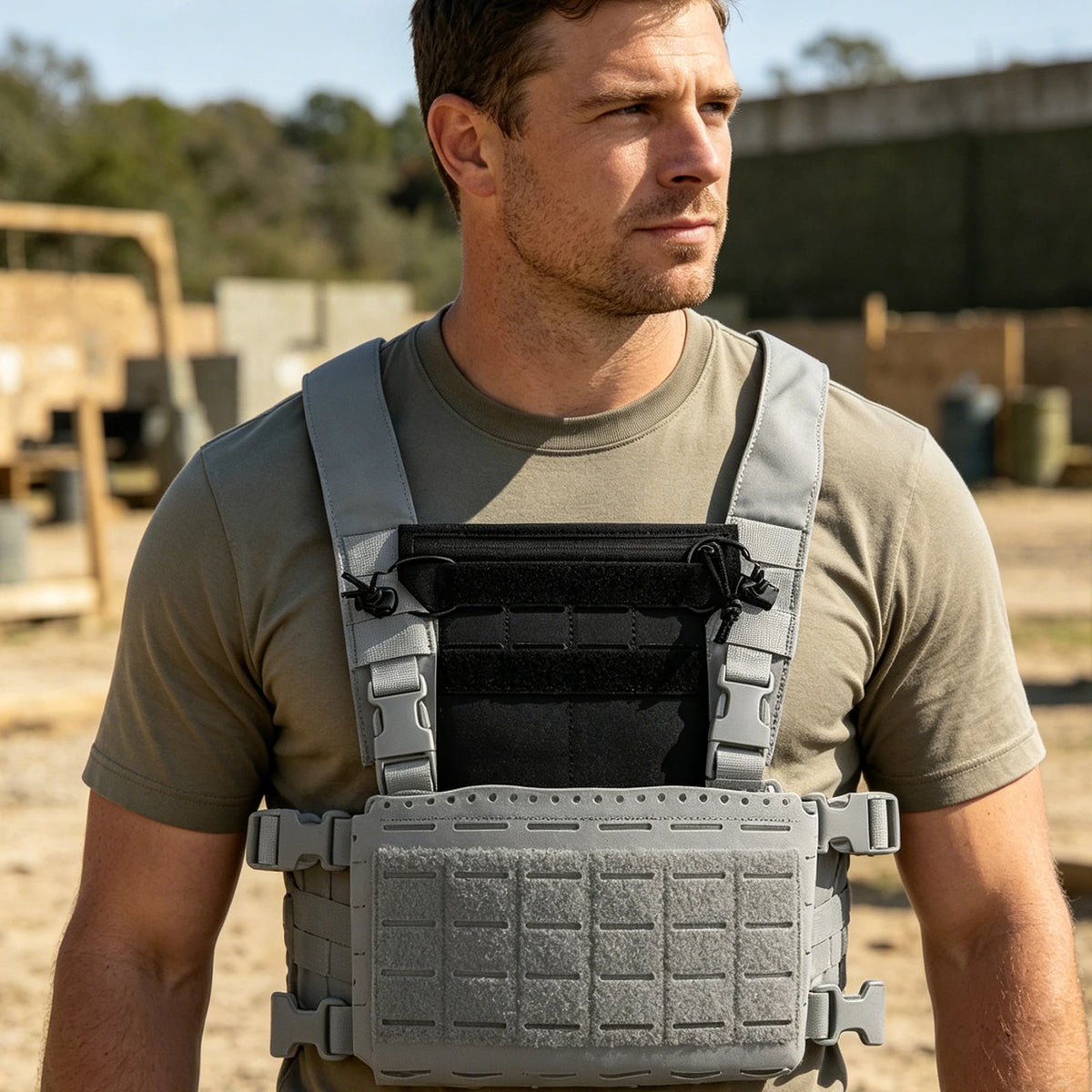 Tactic Chest Rig Reusable Outdoor Micro Front Panel Multi-Layer Adjustable Molle Chest Rigs for Navigation Phone Carrier
