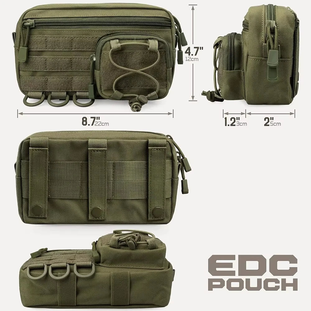 Tactical Molle Storage Bag Outdoor Sports Mobile Phone Pouch Men Belt Fanny Pack Belt Zipper Utility Waist Bag EDC Tool Pouch