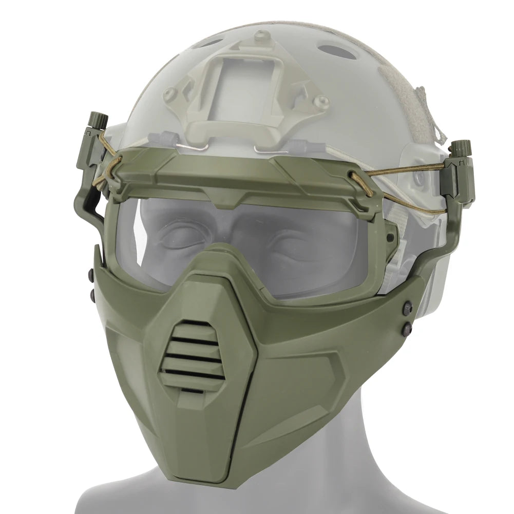 Tactical Mask with Goggles Set Split Type Set Shooting Airsoft CS Wargame Masks Paintball Hunting Accessories