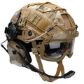Tactical Fast Helmet Set Adjustable Airsoft Helmet with Headset Goggles Battery Pouch NVG Model L4G24 for CS Hunting Paintball