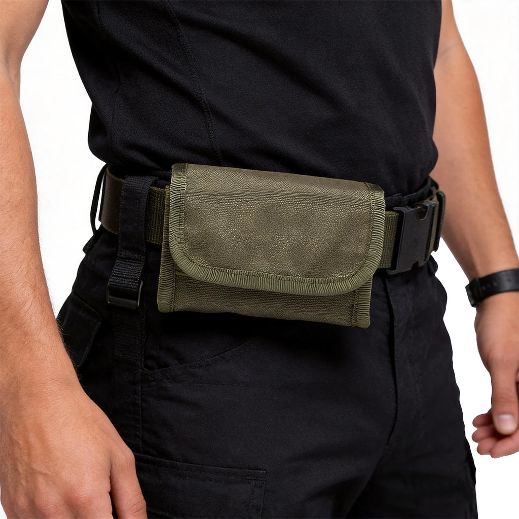 Multi functional accessory bag with fixed elastic band inside, flip cover design, snap fastener for more secure fixation
