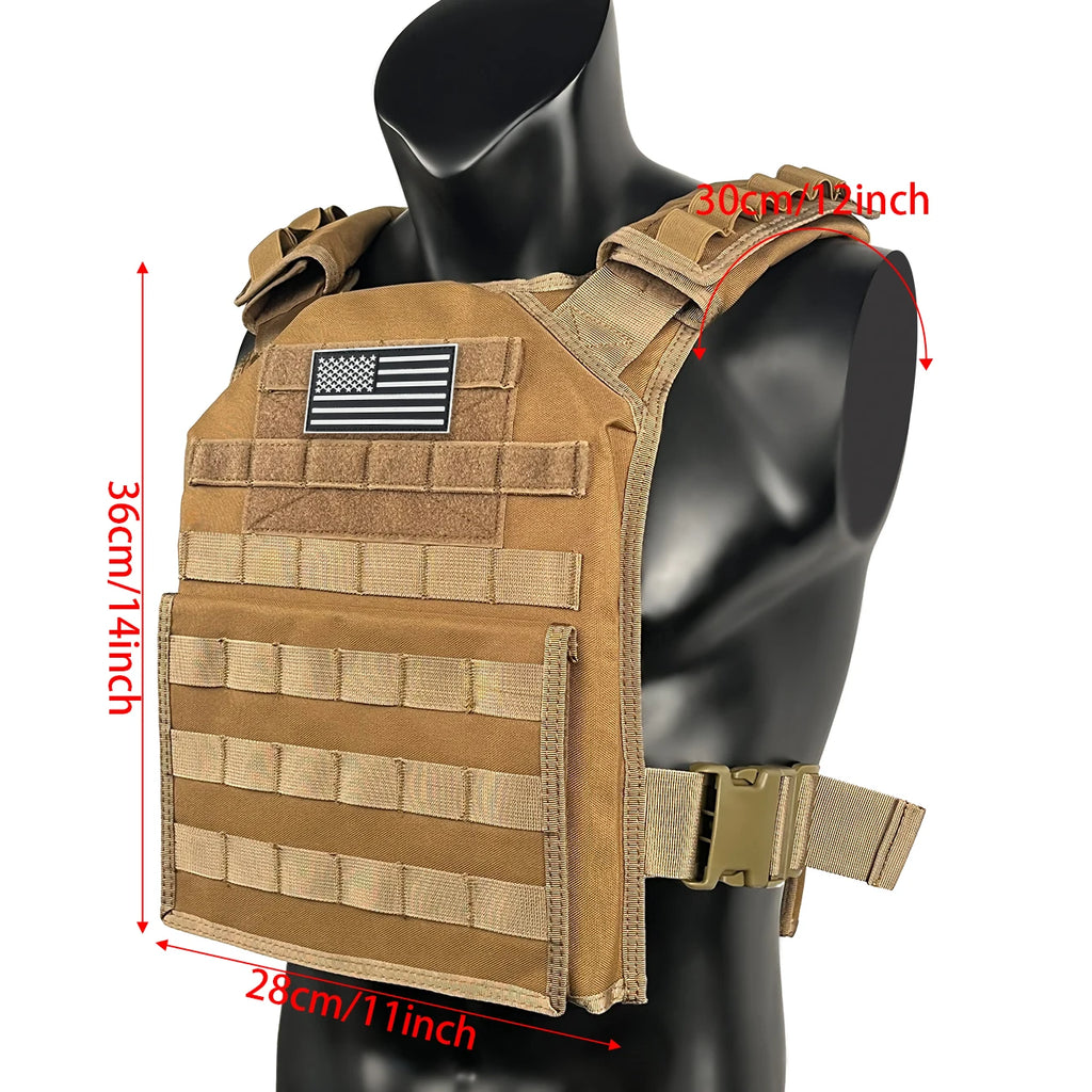 Lightweight hunting vest MOLLE expansion system, quick detachable waist, adjustable shoulder straps, Magic Sticky strap