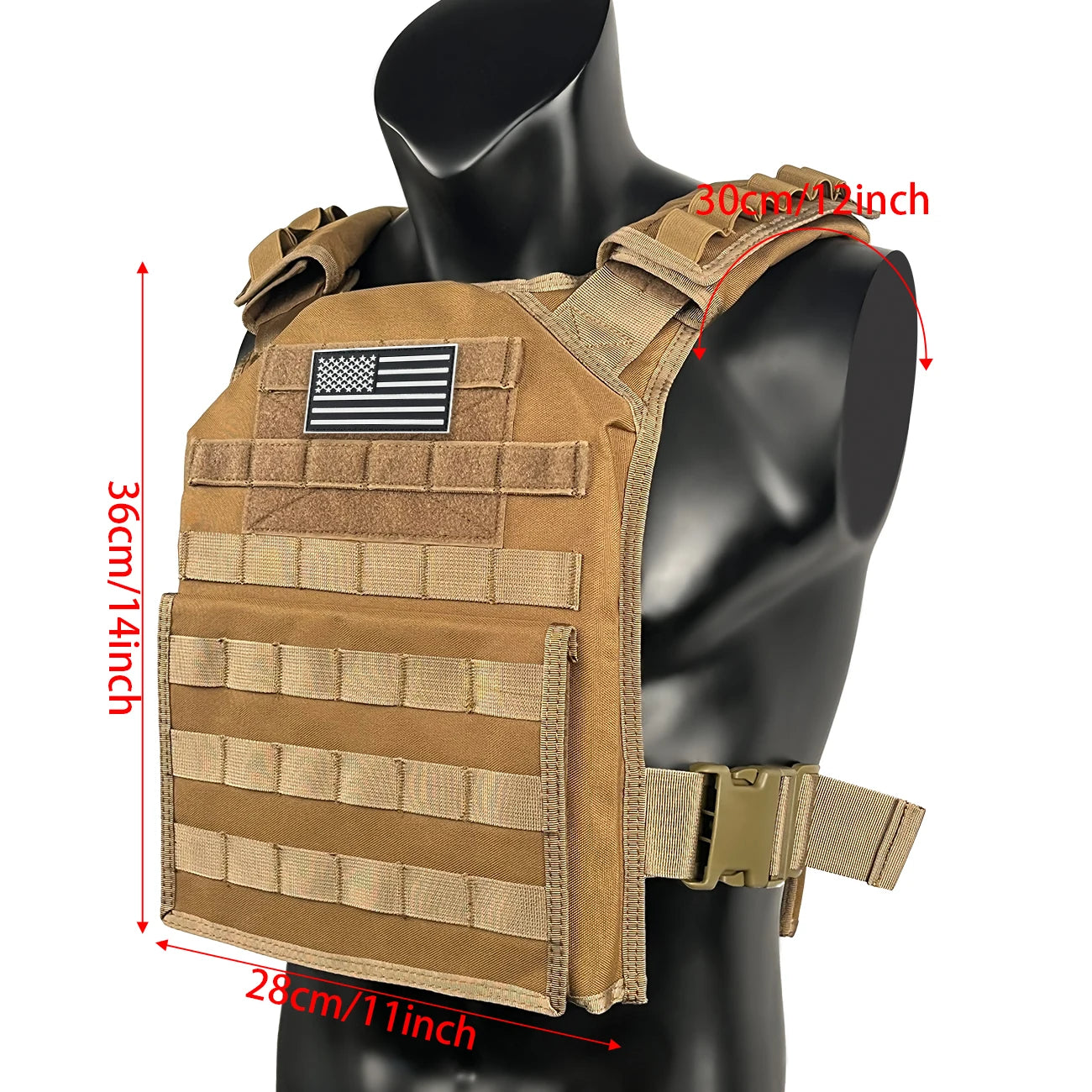 Lightweight hunting vest MOLLE expansion system, quick detachable waist, adjustable shoulder straps, Magic Sticky strap