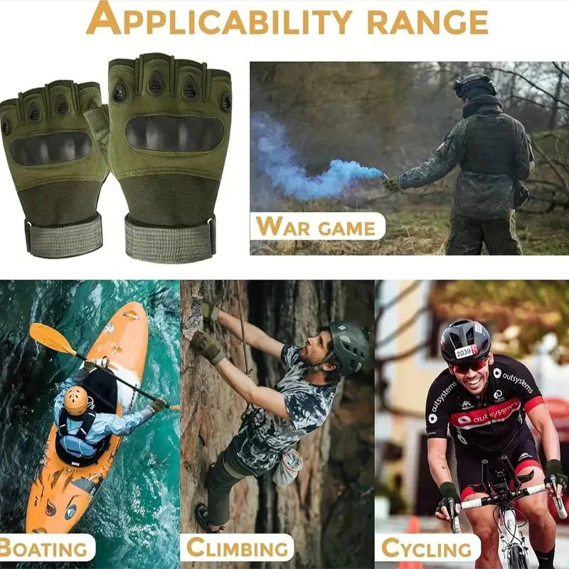 Tactical Fingerless Gloves for Motorbike Motorcycle Suitable Cycling Climbing Hiking Hunting Non-Slip,Gloves、Rock Climbing