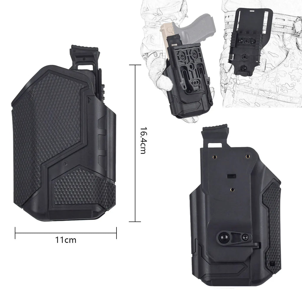 Leg Pistol Holster Thigh Platform Tactical Molle Holster Adapter Base Hunting Mid-Ride Leg Belt Loop with QLS kit Airsoft Gear