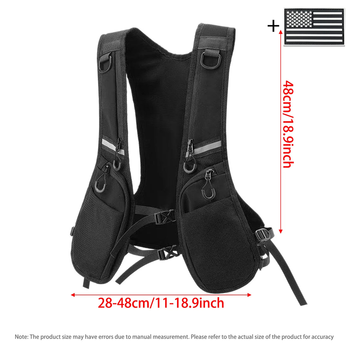 Lightweight Reflective Vest Safety Gear with Multi Pockets for Running Cycling Hiking, Secure Storage for Phone Wallet