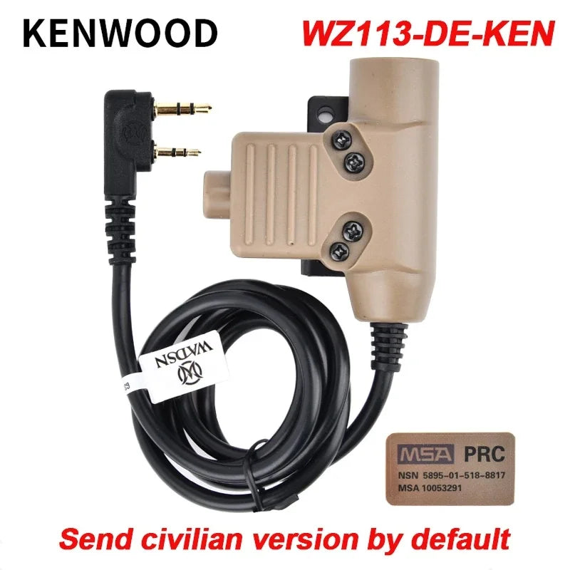WADSN Military Tactical U94 PTT For Communication Headset Earmor Fit Motorola Midland Baofeng Kenwood Plug Walkie Talkie