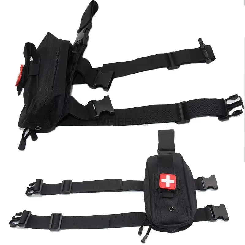 Tactical MOLLE Drop Leg Rig Platform Medical Pouch EMT Emergency IFAK First Aid Kit Bag Outdoor EDC Utility Tool Storage
