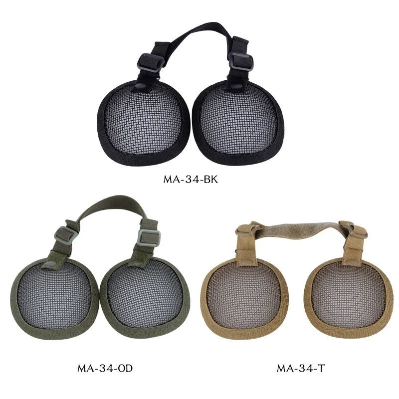 Tactical Steel Mesh Ear Protector Ear Muffs for Most Fast Helmets Outdoor Shooting Hunting Helmet Accessory