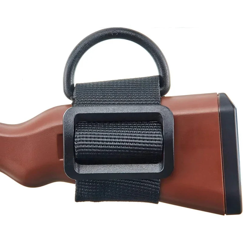 Tactical ButtStock Sling Gun Sling Loop Adapter Adjustable Nylon Shoulder Strap with D Ring EDC Belt Attachment for Hunting..