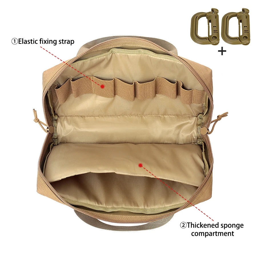 Outdoor multi-purpose handbag, casual storage bag, main bag, double zipper, portable handle design
