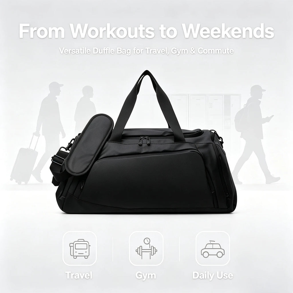 35L Water Resistant Backpack Duffel, Heavy Duty Duffle Bags | Inner Zipper Pockets; Suit for Travel Gym Camping Sports Weekend Getaways