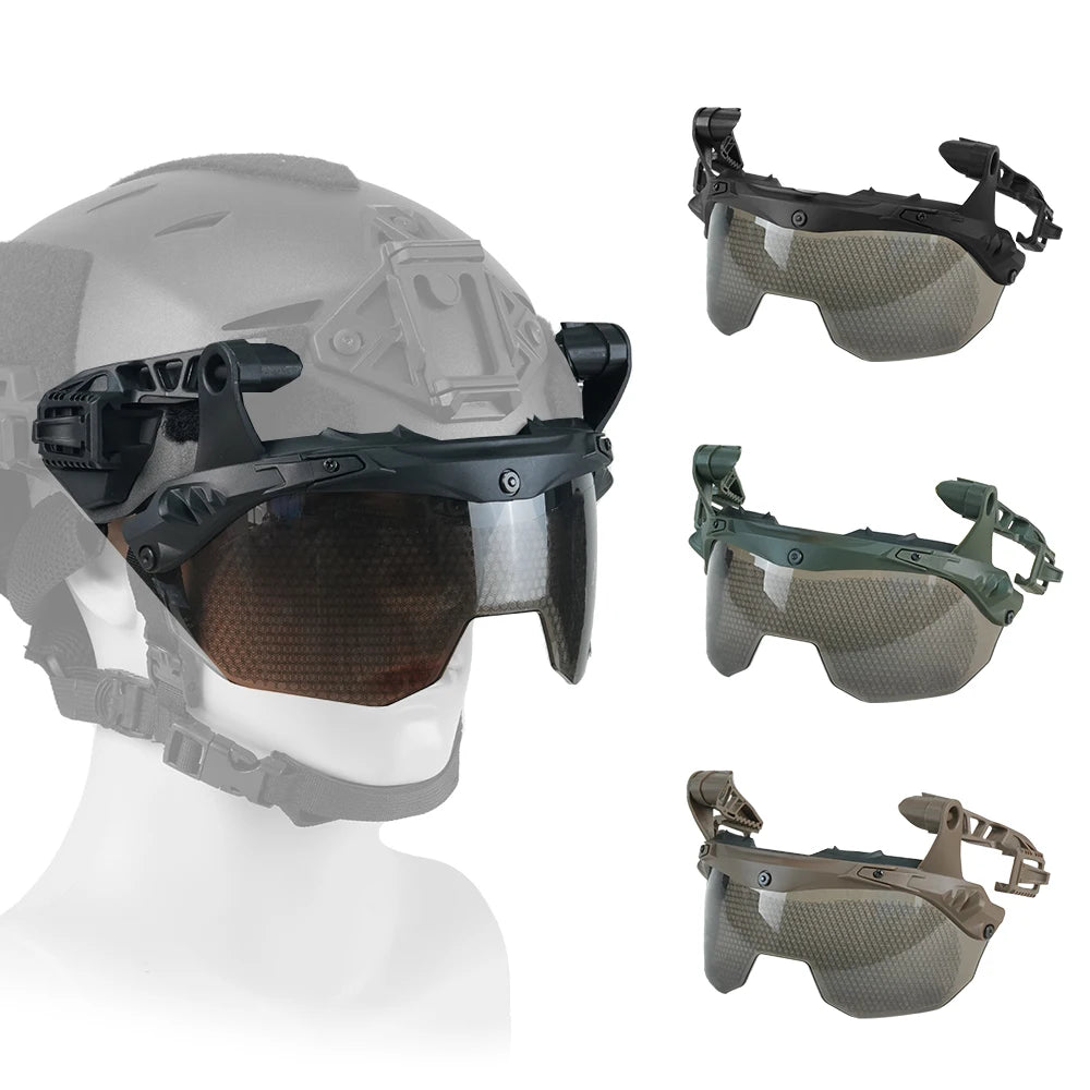 BOOIU Tactical Helmet Wendy Guide Rail 3.0 OP Goggles Multi-angle Wendy Helmet Goggles Anti Fog Anti Riot CS Protective Glasses