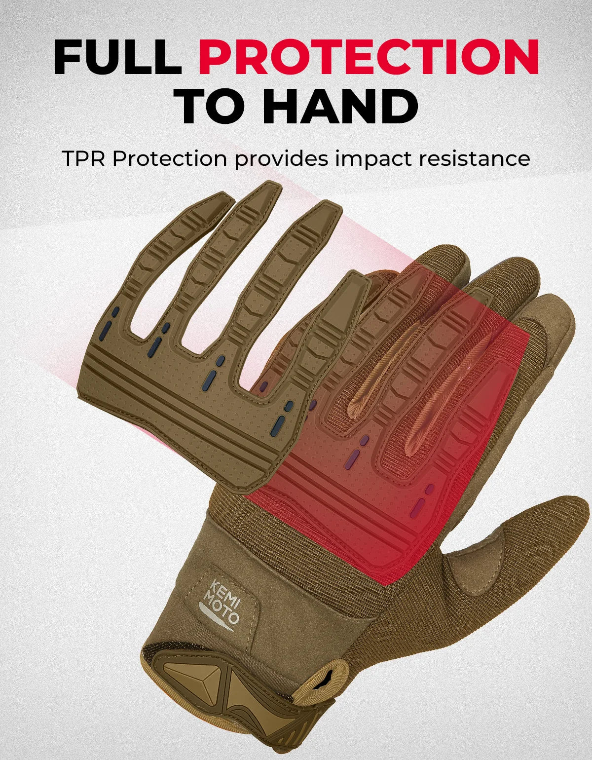 KEMIMOTO Hunting Tactical Gloves For Men Outdoor Climbing Work Gloves With Rubber Guard Touchscreen Sports Motorcycle Gloves