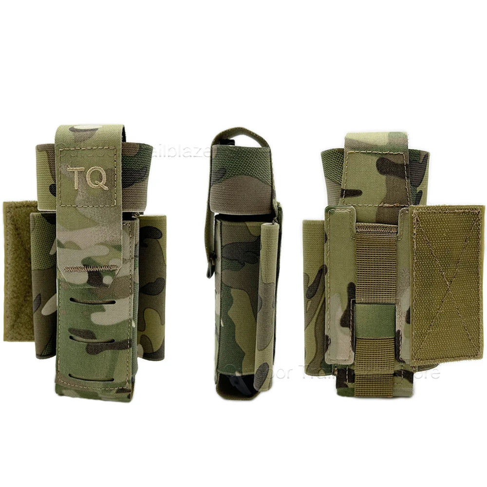 Tactical TQ Tourniquet Pouch TQ Pouch With Removable Hook and Loop Panel for MOLLE PALS Duty Belt Airsoft Combat Hunting Vest