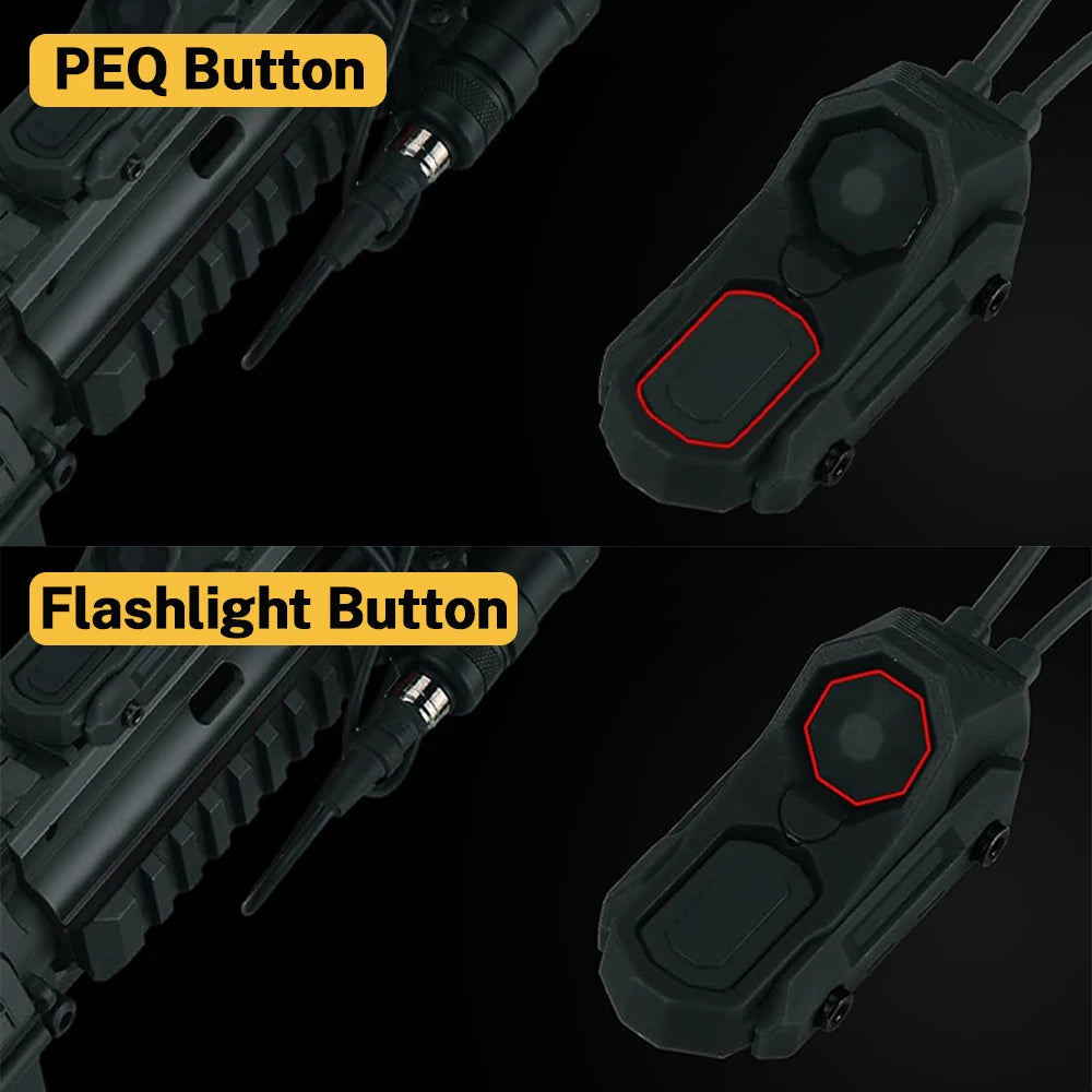 Flashlight Remote Dual Function Switch Button Tactical Airsoft Pressure Switch for PEQ-15 NGAL Laser and Tactical Flashlights