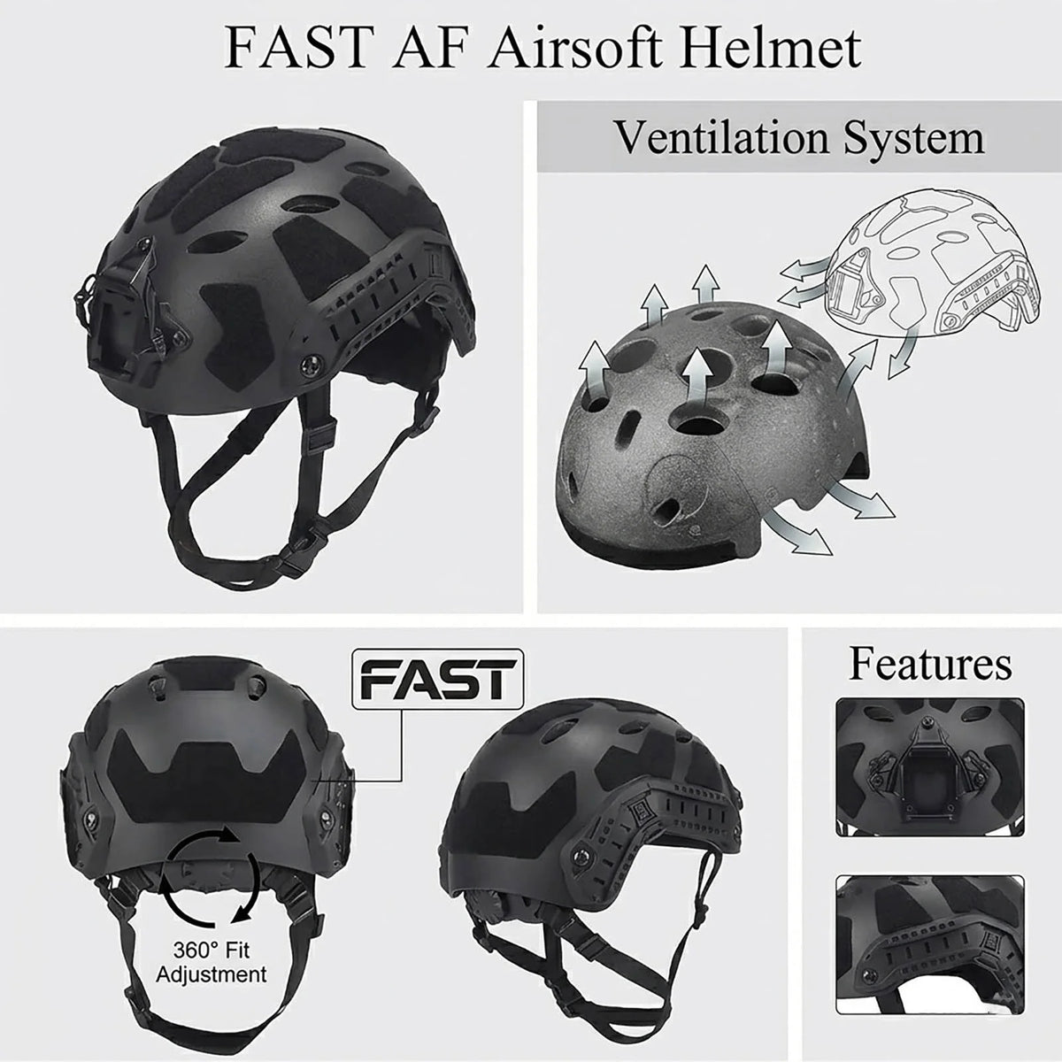 Tactical Helmet Set with Mask Goggles & Headset, Full Face Fast Helmet for Airsoft Paintball Shooting Gear, Military Cosplay