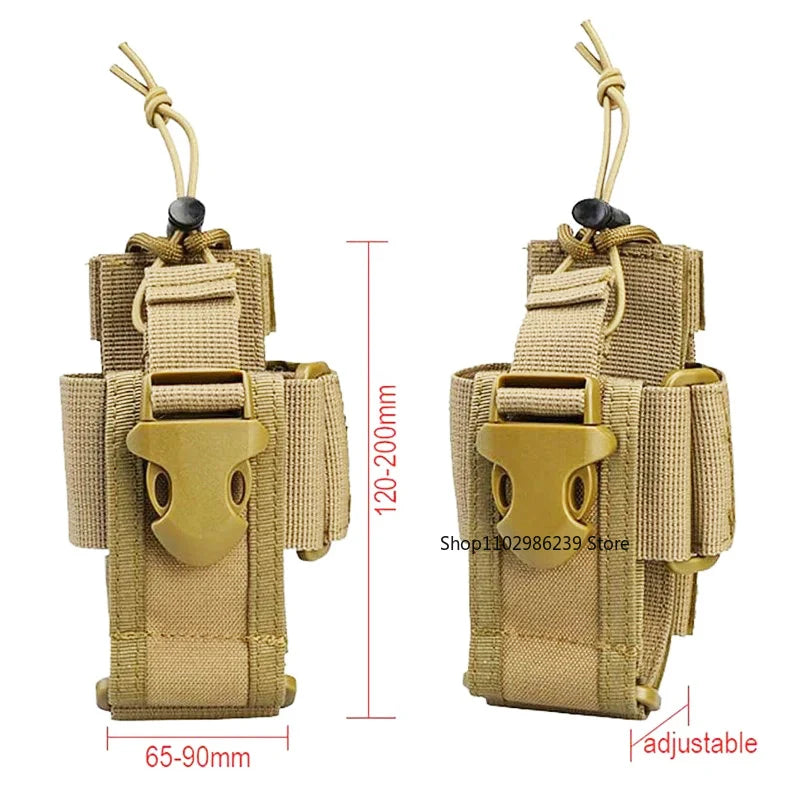 Molle Tactical Radio Pouch Adjustable Walkie Talkie Holder Hunting Interphone Hanging Bag Outdoor Sport Water Bottle Holder