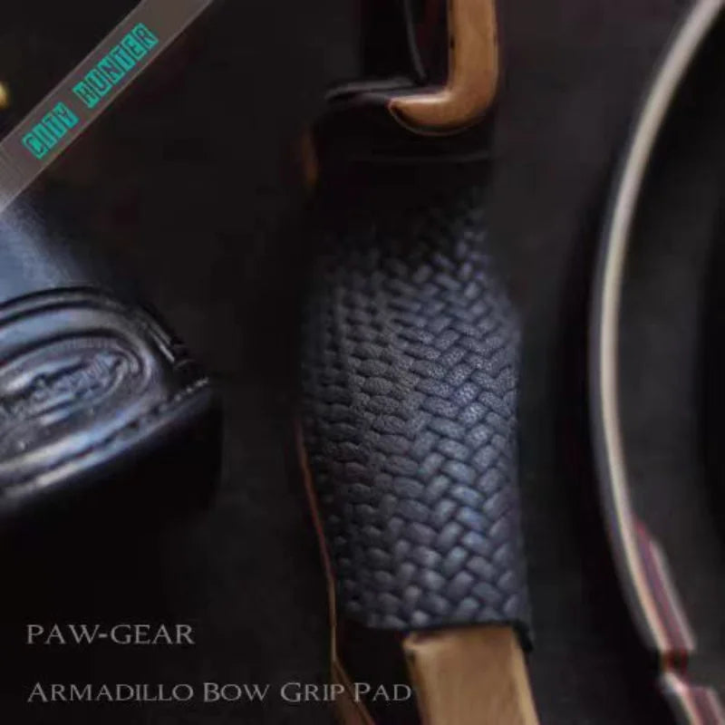 Leather Bow Grip Pad for Hunting - Anti-Slip Woven Handle Cover to Improve Shot Stability | Recurve & Traditional Bow Accessory
