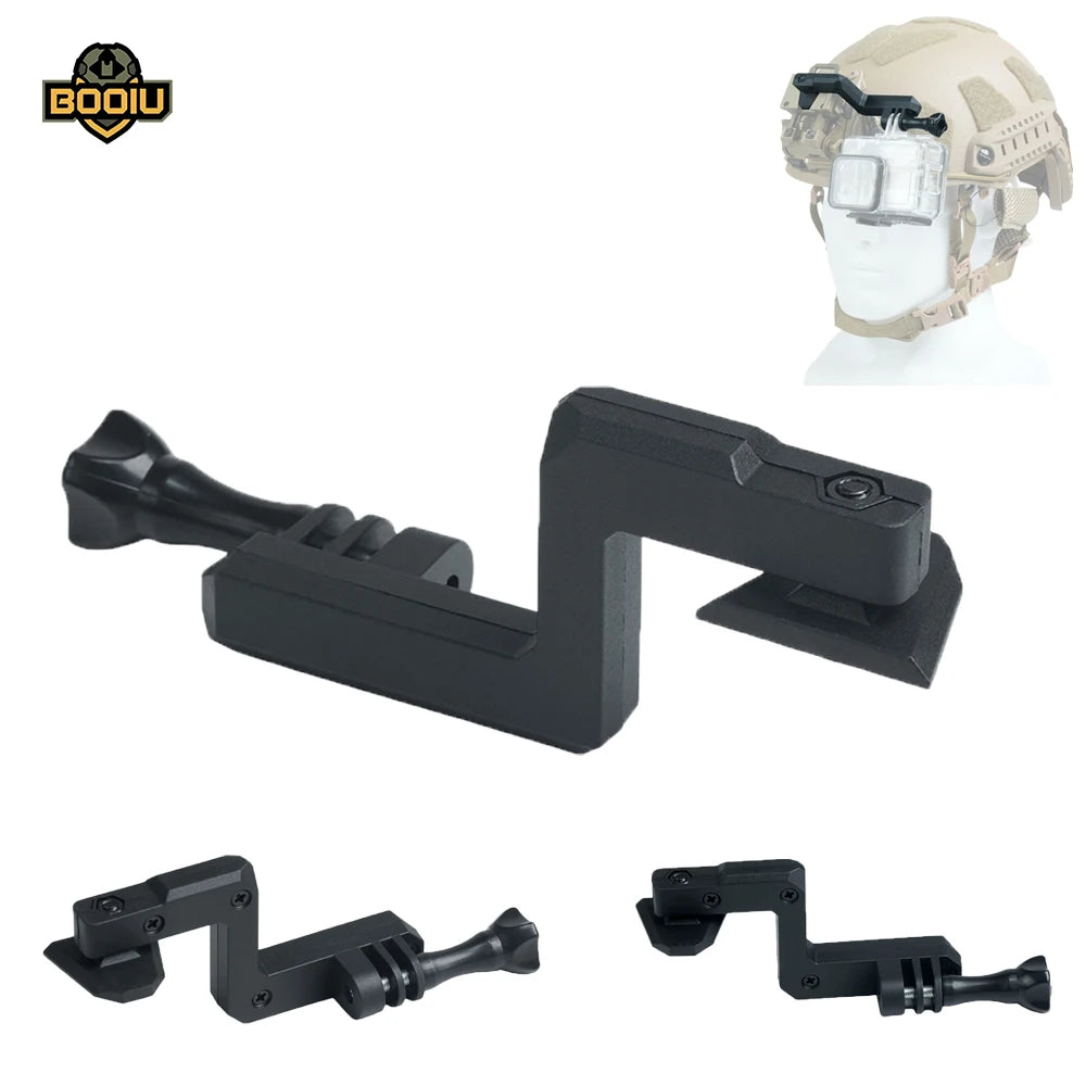 BOOIU Tactical Helmet NVG Camera Mount Z Shape Offset Bracket Compatible with GoPro Hunting Shooting Outdoor Helmet Accessories