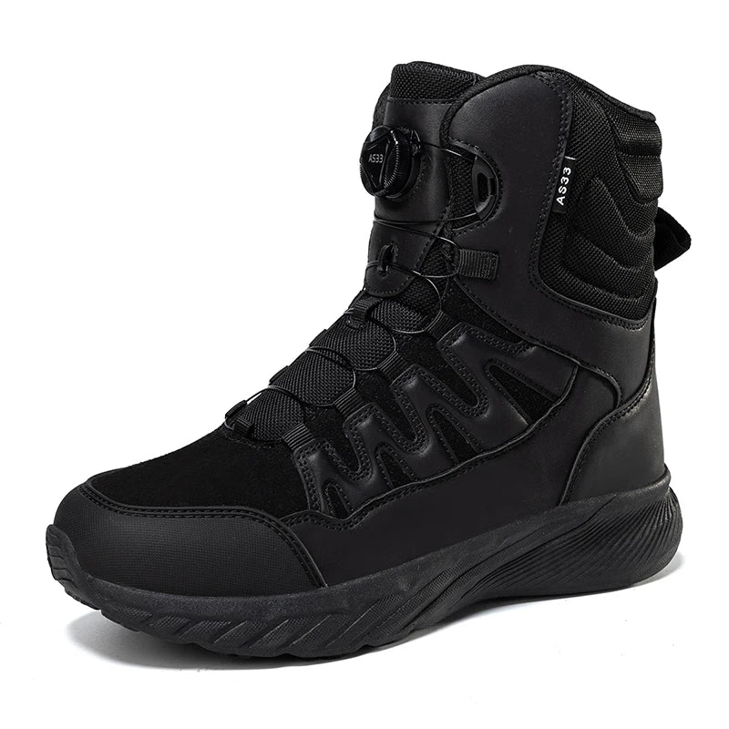 Large Outdoor Training Boots Men's Mountaineering Hiking Boots High Top Rotating Buckle Fashion Camouflage Sports Shoes