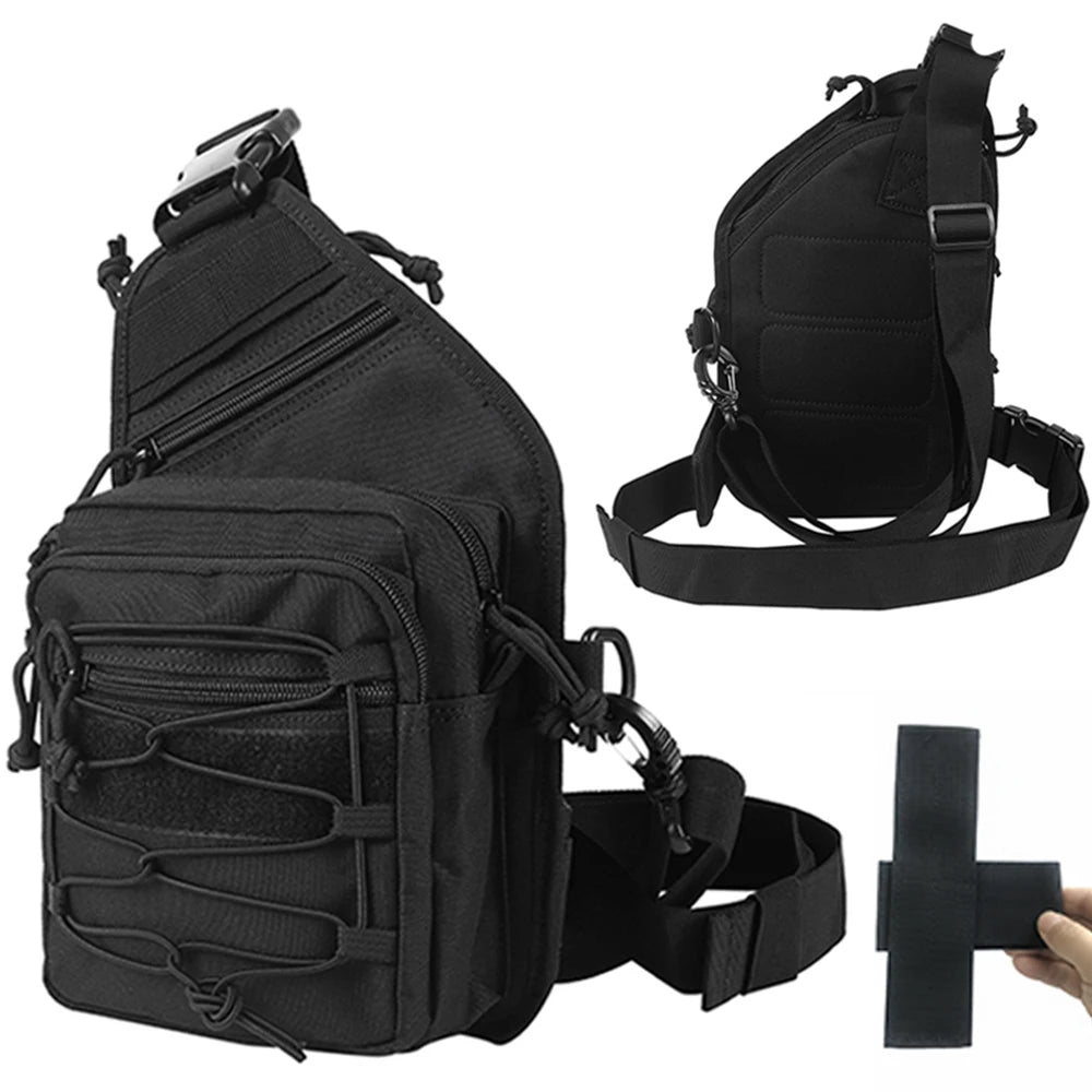 Tactical Gun Bag EDC Shoulder Bag Pistol Holster Bag Concealed Carry Handgun Chest Pack Hunting Sling Backpack Crossbody Pouch